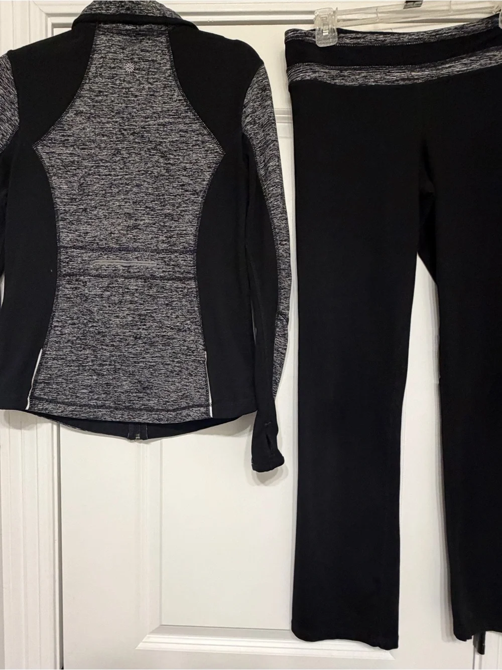 Tangerine Womens 2pc Tracksuit Set Full Zip Pockets Stretch S Black Gray Black